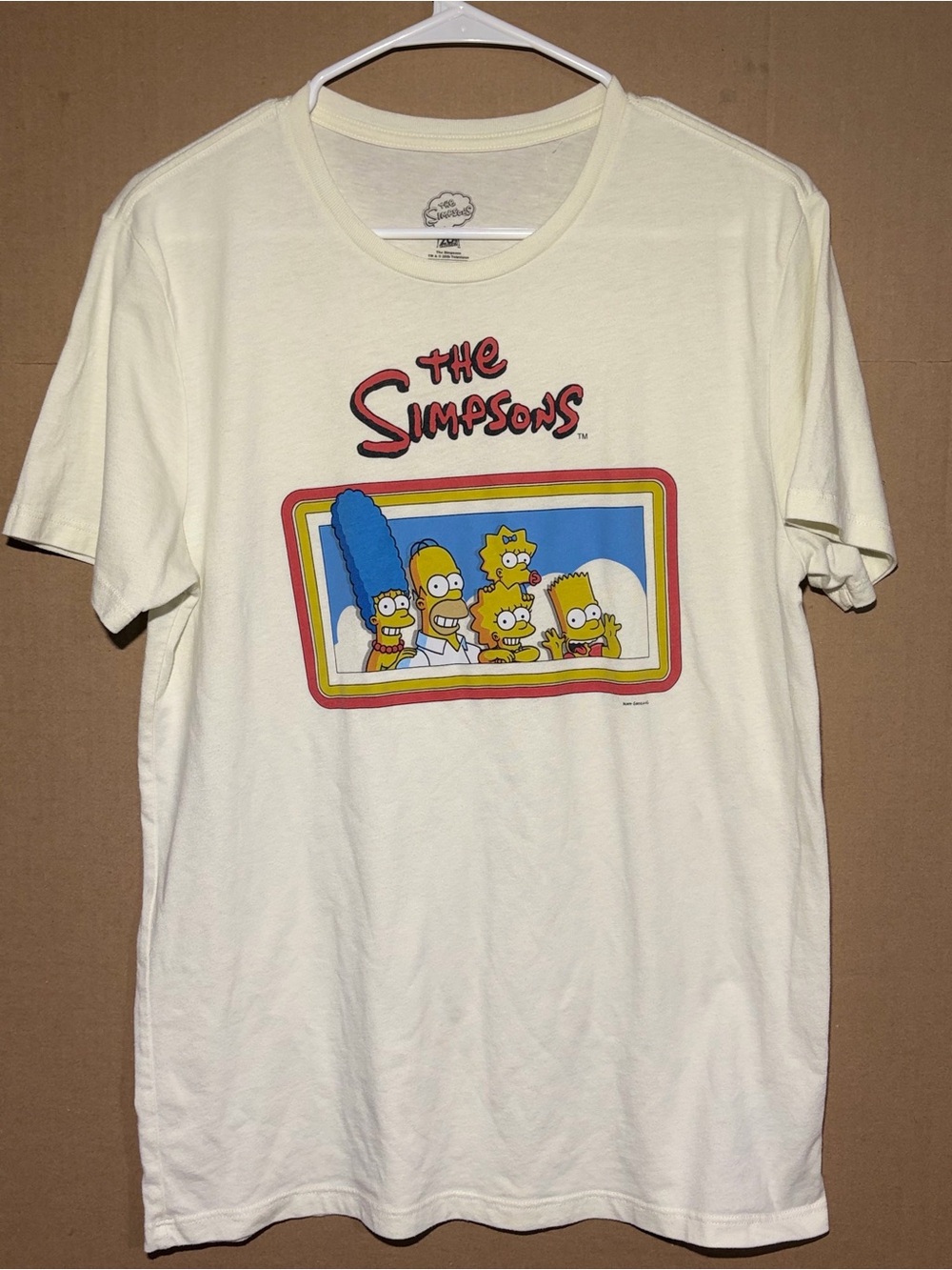 The Simpsons Crew Graphic Tee - Cream Short Sleeve Men’s Shirt